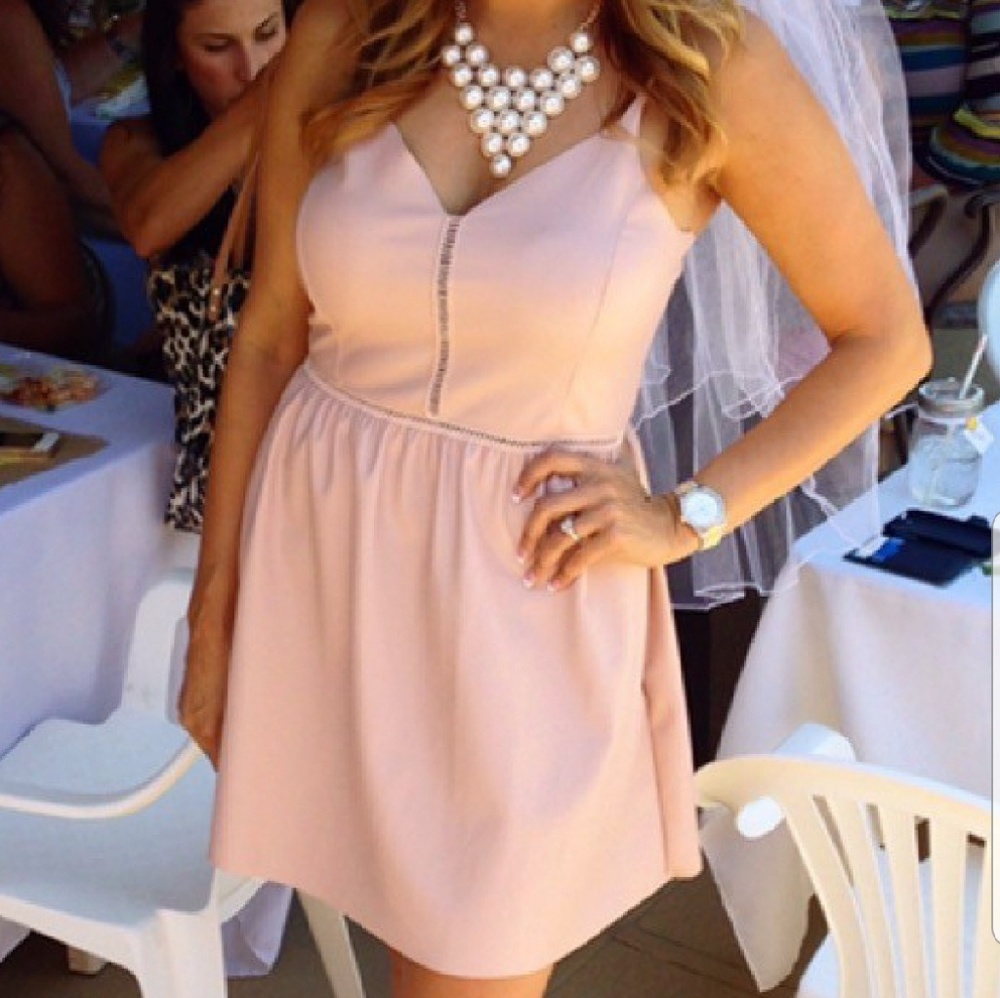 Zara Faux Leather Pink Dress